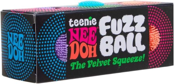 Schylling Teenie NeeDoh Fuzz Ball - 3 Teenie Squeeze Toys with a Velvet Texture and Soft Cloud Squish - 1 Balls - Color May Vary