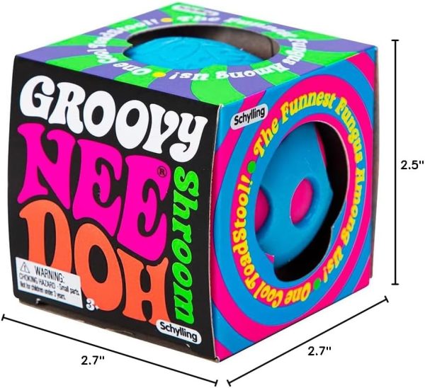 Schylling NeeDoh Shroom - The Groovy Glob! - Assorted Colors 2.7 x 2.7