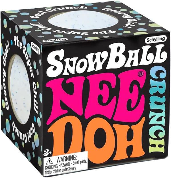Schylling NeeDoh Snow Ball Crunch - White (Pack of 1) | Sensory Squeeze Toy - Satisfying Snow-Like Crunch - 2.5 Dia