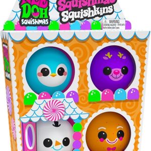 Schylling NeeDoh The Groovy Glob Squishmas Squishkins Stress Ball 4-Pack