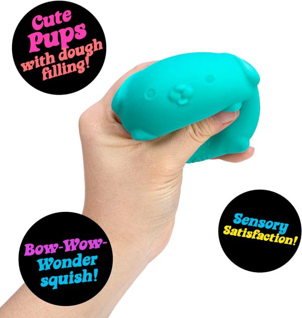 Schylling NeeDoh Funky Pups ?C Squishy Sensory Toy ?C Soft Dough Filling ?C Color May Vary; One Dog Per Pack