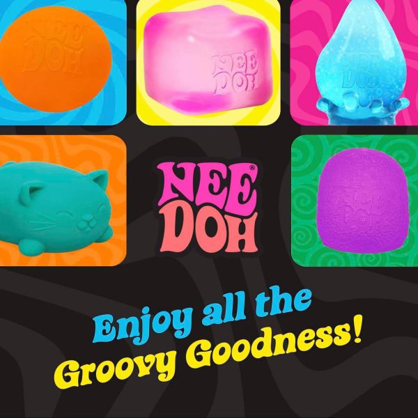 Schylling NeeDoh Fuzz Ball Flower Power - Sensory Toy with a Velvet Texture and Soft Cloud Squish - Pattern You Can See and Feel - Ages 3 and Up - Color May Vary; One Per Pack