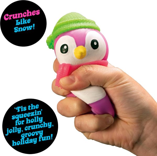 Schylling NeeDoh Polar Glow Penguin - Sensory Squeeze Toy - Assorted Colors Glow in The Dark - Ages 3+ (Pack of 1)