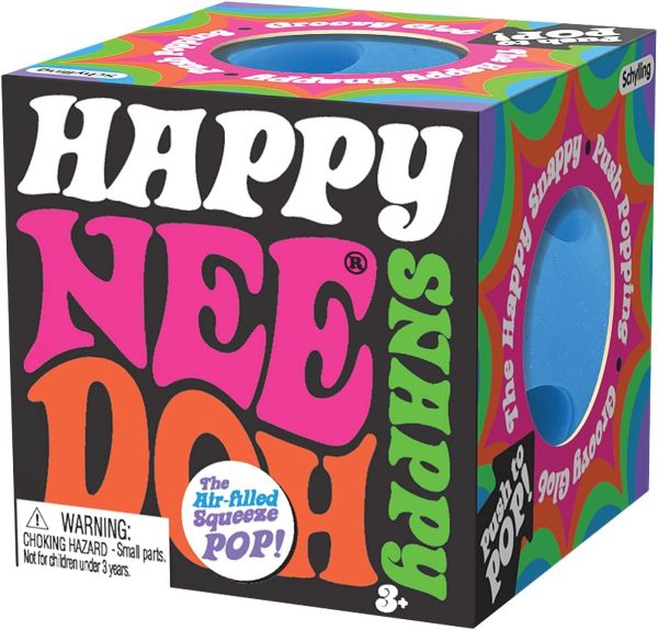 Schylling NeeDoh Happy Snappy Ball - Sensory Squeeze Toy - Air Filled Perfect Pop - 2.5 Wide - Color May Vary (Pack of 1)