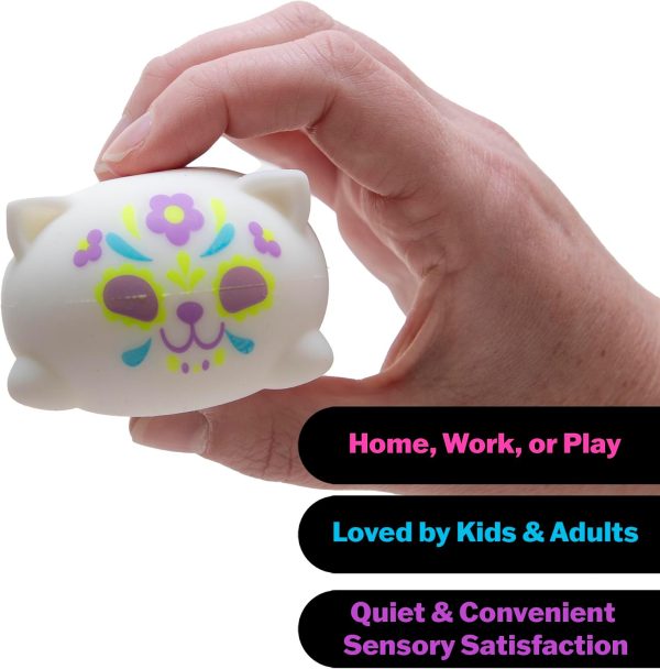 Schylling NeeDoh Sugar Skull Cool Cats - Sensory Squeeze Toy - Assorted Designs - (Pack of 1)