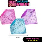 Schylling NeeDoh Groovy Jewel - Sensory Toy - Satisfying Super Sparkly Liquid Filling - Ages 3 and Up - Color May Vary; One Per Pack