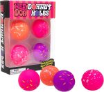 Schylling NeeDoh Dohnut Hole Needoh 4 Pack - Sensory Squeeze Toy - 1.5 in Diameter - Colors May Vary