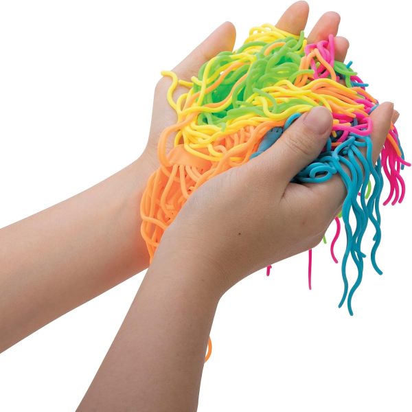 Schylling NeeDoh Ramen Noodlies - Sensory Squeeze Toy - Contains 5 Noodle Clumps - 8.5 Long - Multicolored (Pack of 1)