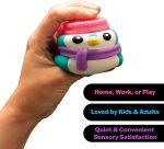 Schylling NeeDoh Polar Glow Penguin - Sensory Squeeze Toy - Assorted Colors Glow in The Dark - Ages 3+ (Pack of 1)