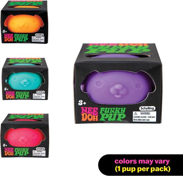 Schylling NeeDoh Funky Pups ?C Squishy Sensory Toy ?C Soft Dough Filling ?C Color May Vary; One Dog Per Pack