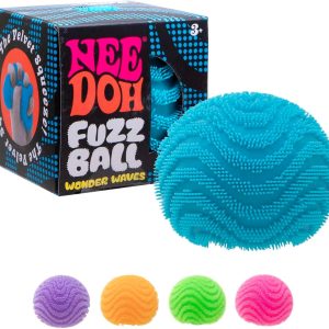 Schylling NeeDoh Fuzz Ball Wonder Waves - Squeeze Toy with a Velvet Texture and Soft Cloud Squish - 2.25 Ball - Color May Vary (Pack of 1)