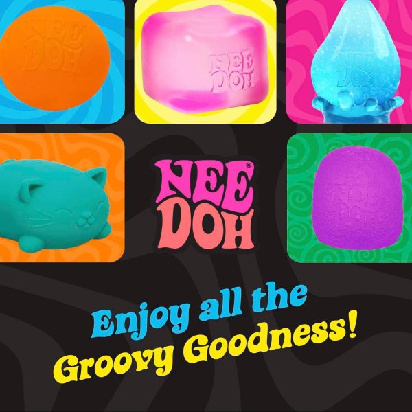 Schylling NeeDoh Nice Cube Glow - Squeeze Toy with a Super Solid Squish - Glows in The Dark - 2.25 Cube - Color May Vary (Pack of 1)