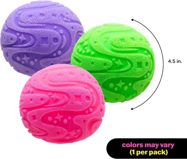 Schylling Super NeeDoh Fuzzball Stress Ball Fidget Toy - Huge 4.5 in Diameter - Jumbo Squishy Squeezy Fun - Colors Assorted (1 Per Pack)